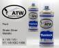 Preview: Ford, Strato Silver Metallic, V / V9 / V0 / V7 / V8 XSC-1056: 400ml Sprühdose + 400ml Klarlack - Set, von ATW Autoteile West.